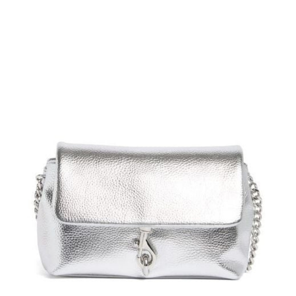 NWT Rebecca Minkoff Metallic Leather Flap Crossbody Bag